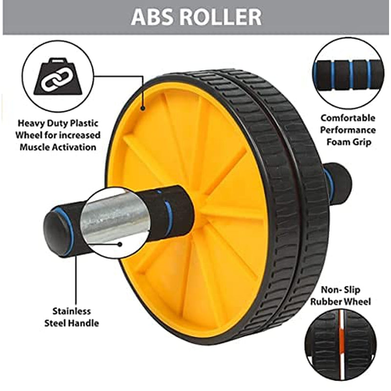 Fitfix Fitness Ab Wheel Roller for Men and Women (Plastic Wheel Abb Roller) - (Gym Equipment)