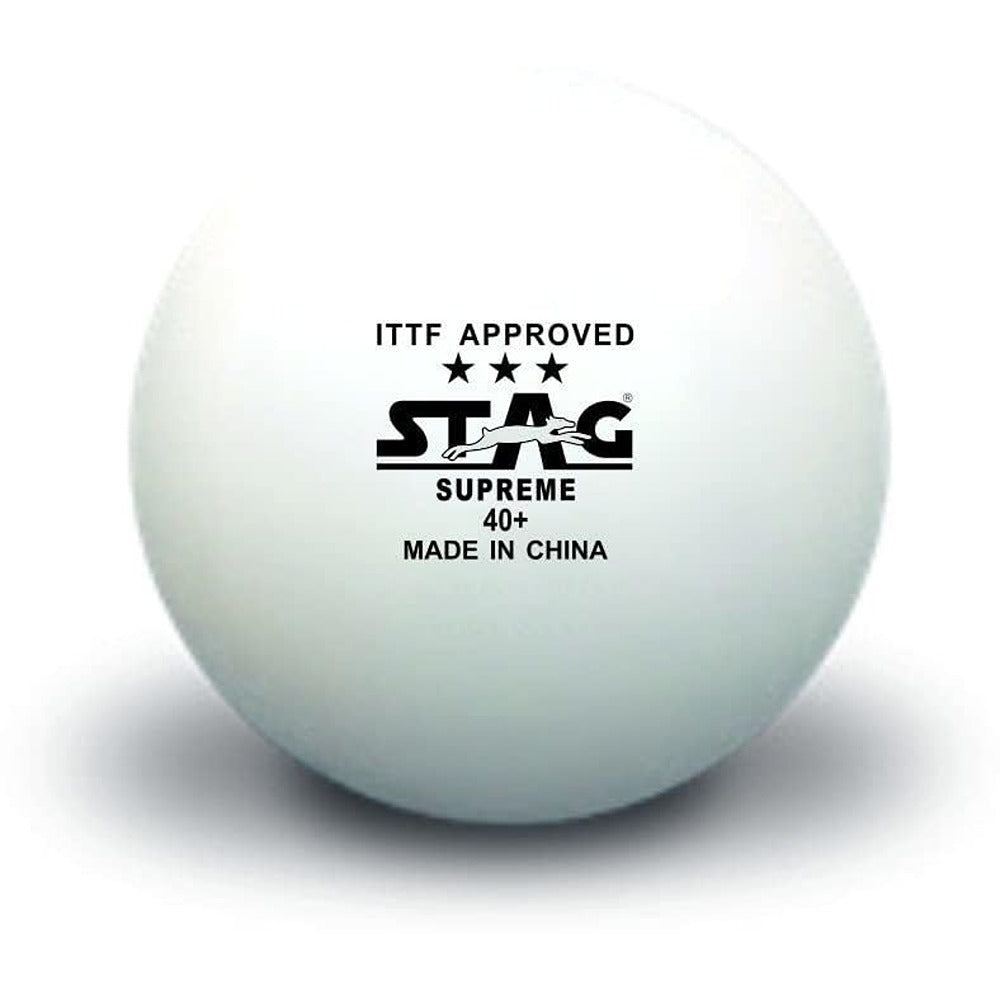 STAG ICONIC 3 Star Supreme Table Tennis Plastic Ball Pack of 3 (White)