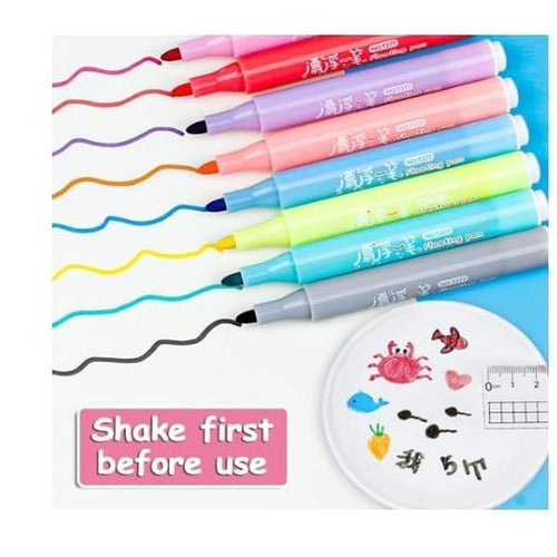 Floating Ink Pen Set | 8 Colors, Water-Based Doodle Markers Bold for Drawing, Coloring & Fun
