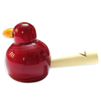 Handmade Non Toxic Channapatna Wooden Toy - Red Bird Whistle