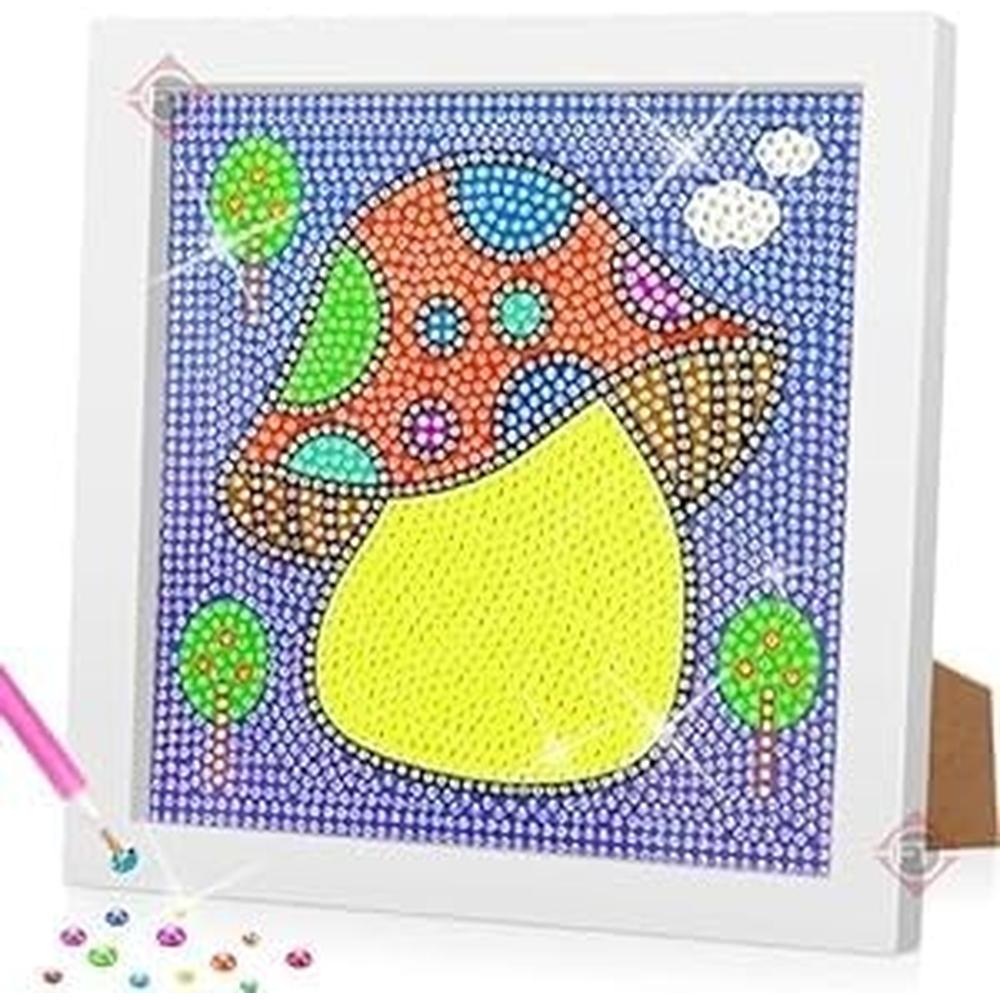 5D Diamond Art Painting Kit for Kids | Pre-Printed Canvas with Wooden Frame, Crystal Diamonds & Tools | Creative DIY Craft Kit