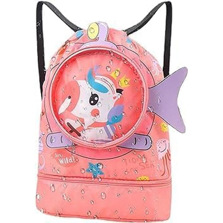 Kids Swimming Bag with Cute Design | Waterproof Backpack with Dry-Wet Separation & Shoe Compartment