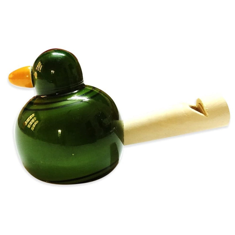 Handmade Non Toxic Channapatna Wooden Toy - Green Bird Whistle