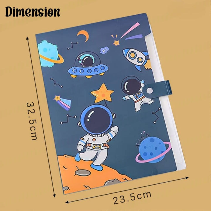 FunBlast Pack of 2 Space Theme Multicolor A4 File Folder with 6 Pockets
