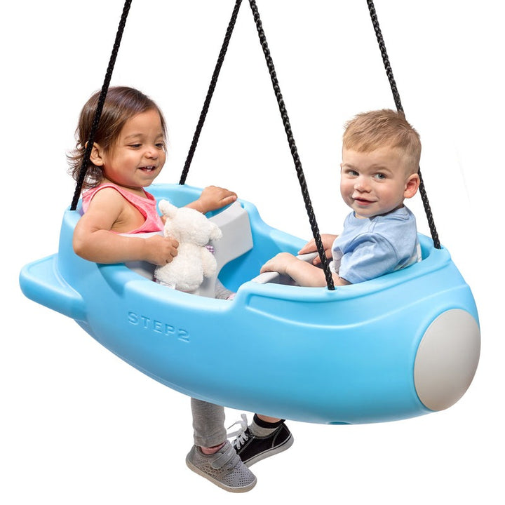 STEP2 Premium Rocket Ship Themed Dual Swing - A Safe Ride for Two (9 Months - 3 Years)