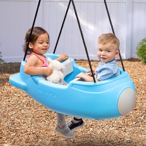 STEP2 Premium Rocket Ship Themed Dual Swing - A Safe Ride for Two (9 Months - 3 Years)