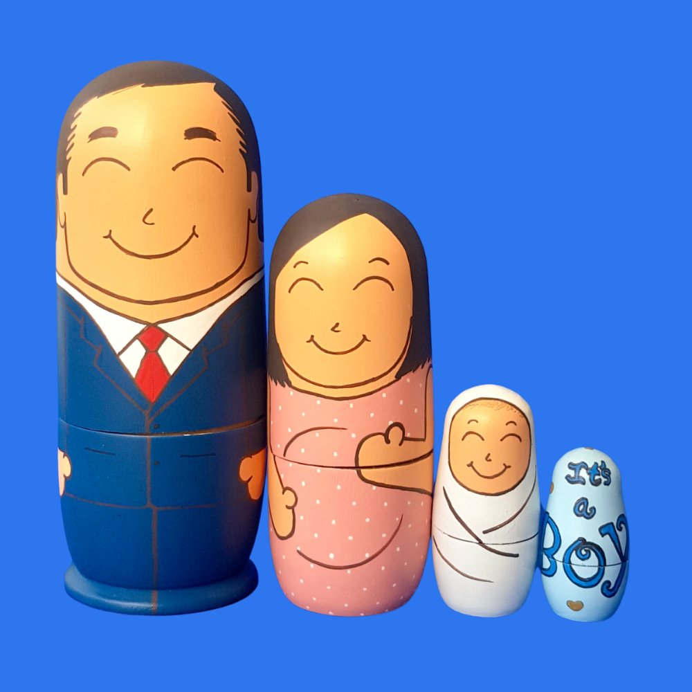 Baby Announcement Dolls Set (Set of 4)