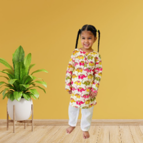 Zikku Elephant Carnival Kurta Set (Unisex)