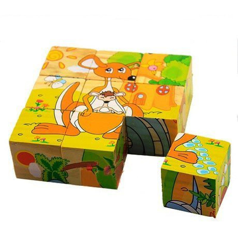 Return Gifts (Pack of 3,5,12) 3D 6 Face Animal Block Puzzle 6 in 1 Wooden Cube Jigsaw Toys (Funny Animals)