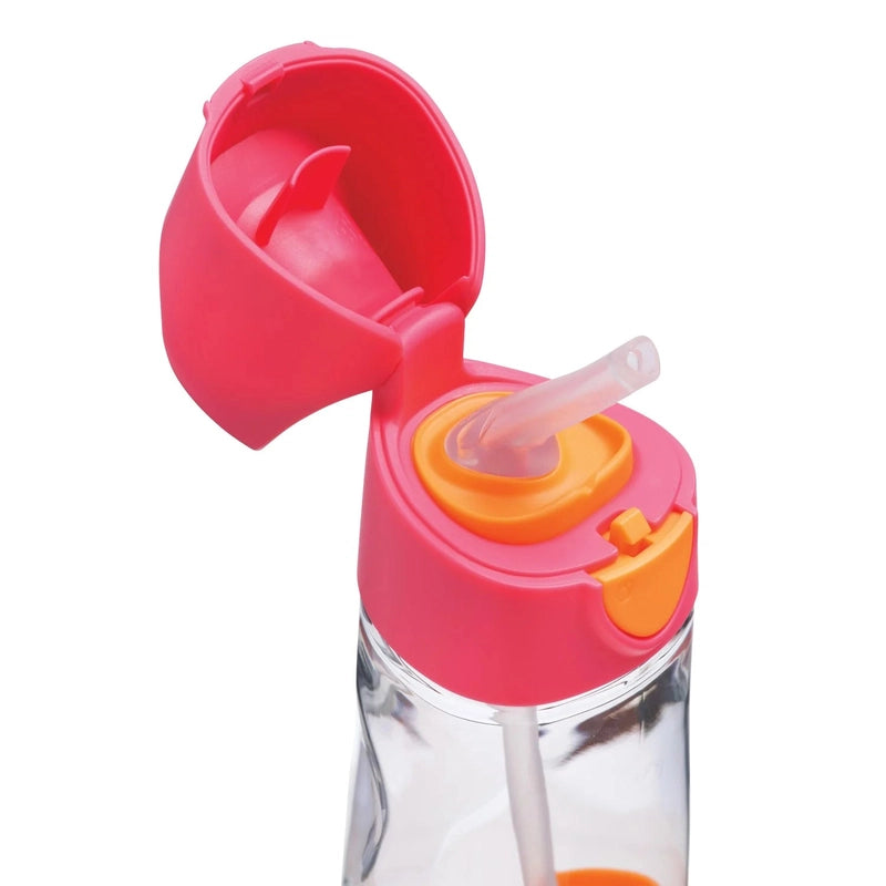 Tritan Straw Drink bottle 450ml Strawberry Shake Pink Orange