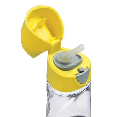 Tritan Straw Drink bottle 450ml Lemon Sherbet Yellow Grey