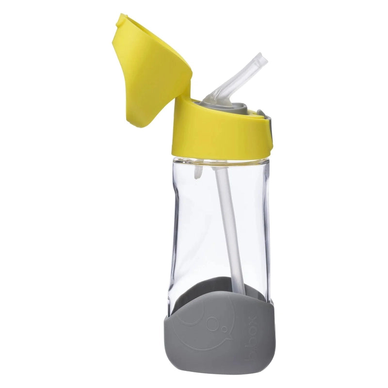 Tritan Straw Drink bottle 450ml Lemon Sherbet Yellow Grey