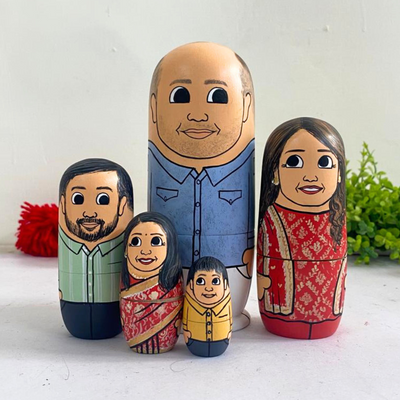 Personalised Wooden Nesting Dolls (Set of 5) - COD Not Available