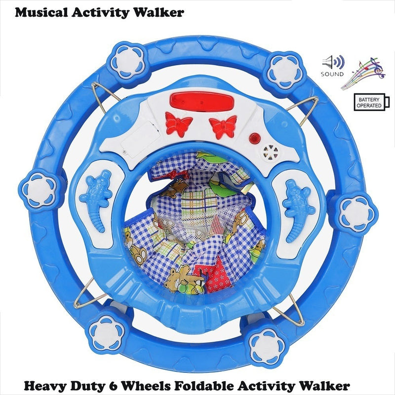 Flower Band Musical Activity Circular Walker (Sky Blue)