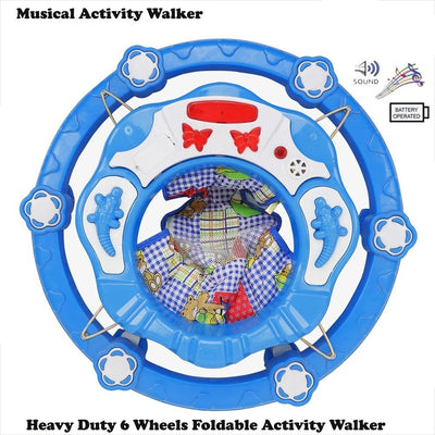 Flower Band Musical Activity Circular Walker (Sky Blue)