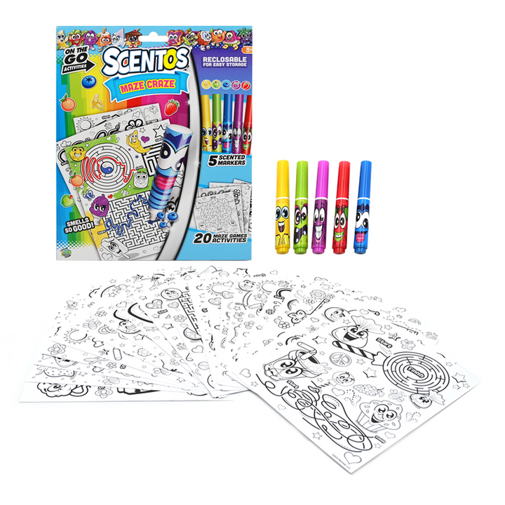 Scentos On The Go Maze Craze Activity Sheets with Scented Markers (6-15 Years)