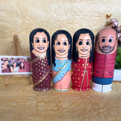 Personalised Wooden Companion Dolls (Set of 4) - COD Not Available