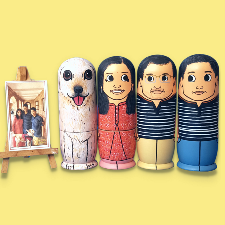 Personalised Wooden Companion Dolls (Set of 4) - COD Not Available