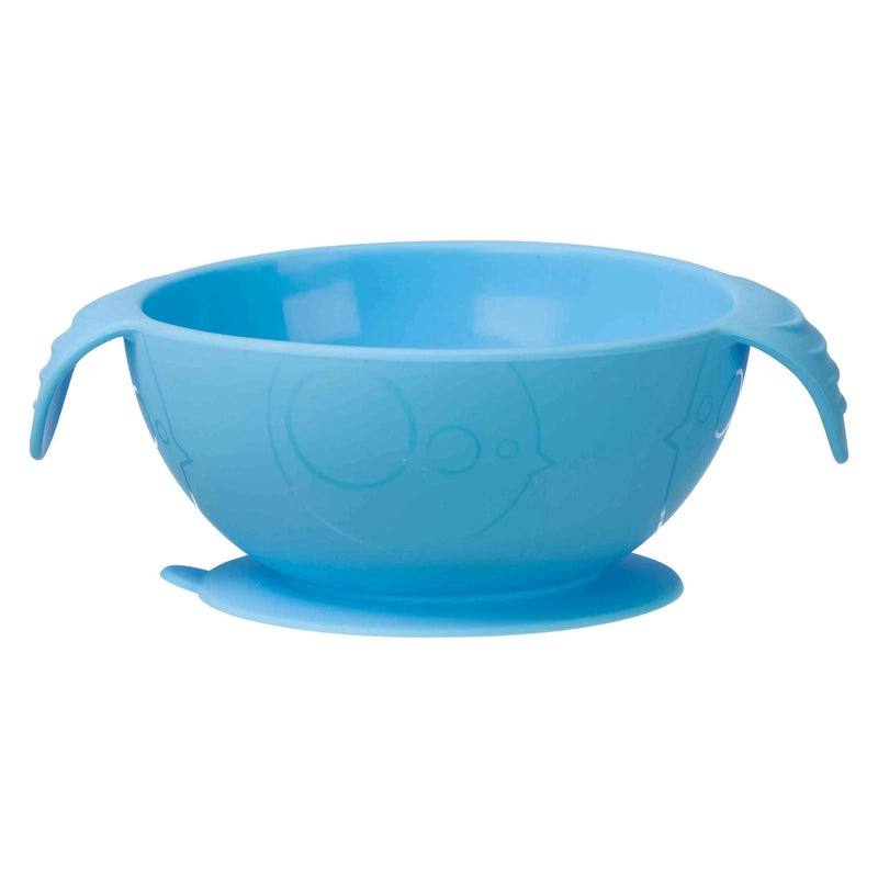 Silicone Suction Feeding Bowl Set with Spoon Ocean Breeze Blue Green