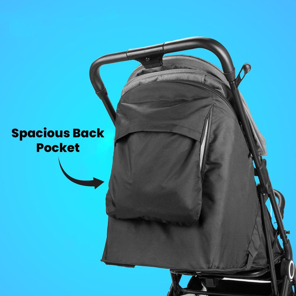 Tinyberg Baby Stroller with 5 Point Safety Belt | Upto 25 Kg | One Hand Fold | Cabin Stroller | Multiple Recline | FeatherLite