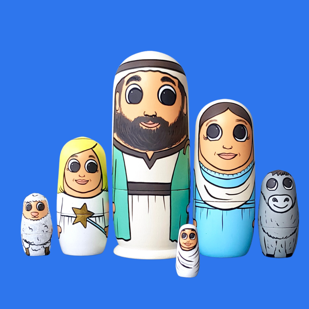 Nativity Crib Nesting Dolls (Set of 6)