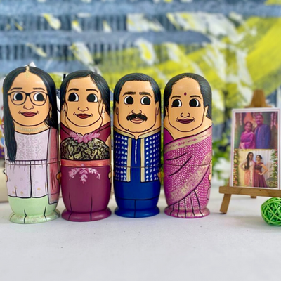 Personalised Wooden Companion Dolls (Set of 4) - COD Not Available