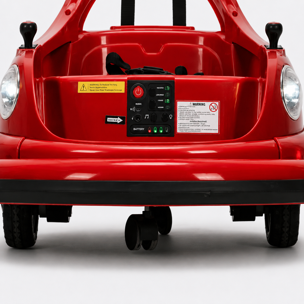 Parental & Self Control | Battery Formula Fun Dash Car Ride-On Car | 360° Rotation, Joystick Control, USB Slot, Music, LED Light (3-6 Years)