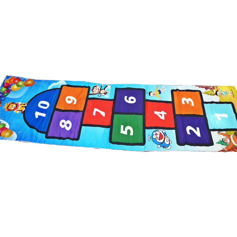 Kids Count & Jump Hopscotch Jumbo Play Mat for Children 96 x 27.5 Inches 2 Playing Strikers Game Indoor/Outdoor Activity Playing Mats