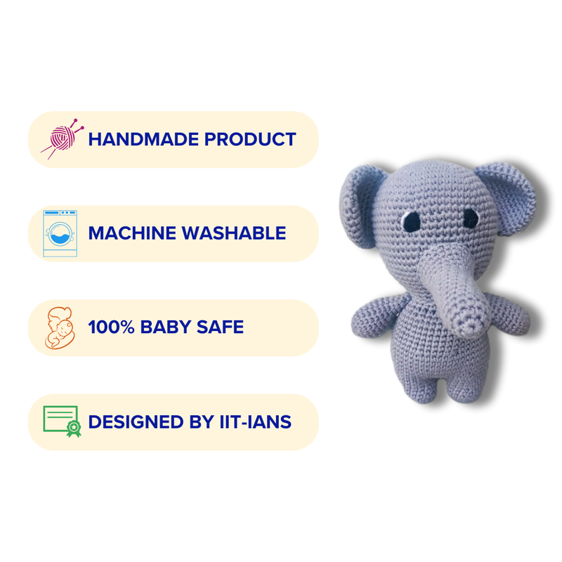 Ellie The Elephant Crochet Soft Toy