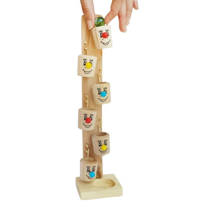 Wooden Tree and Marble Ball Run Track Slider Toy