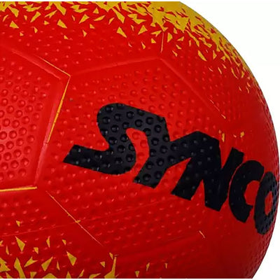 Molded Rubber Football Size-5, Red- Yellow with dimpled Textured