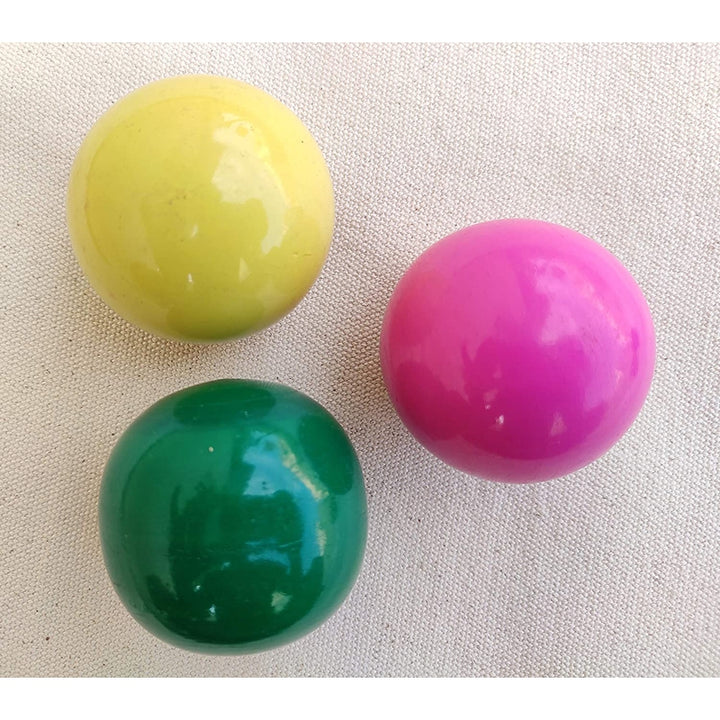 Wooden Balls Colorful Round Balls - Set of 3 (Assorted Colors)