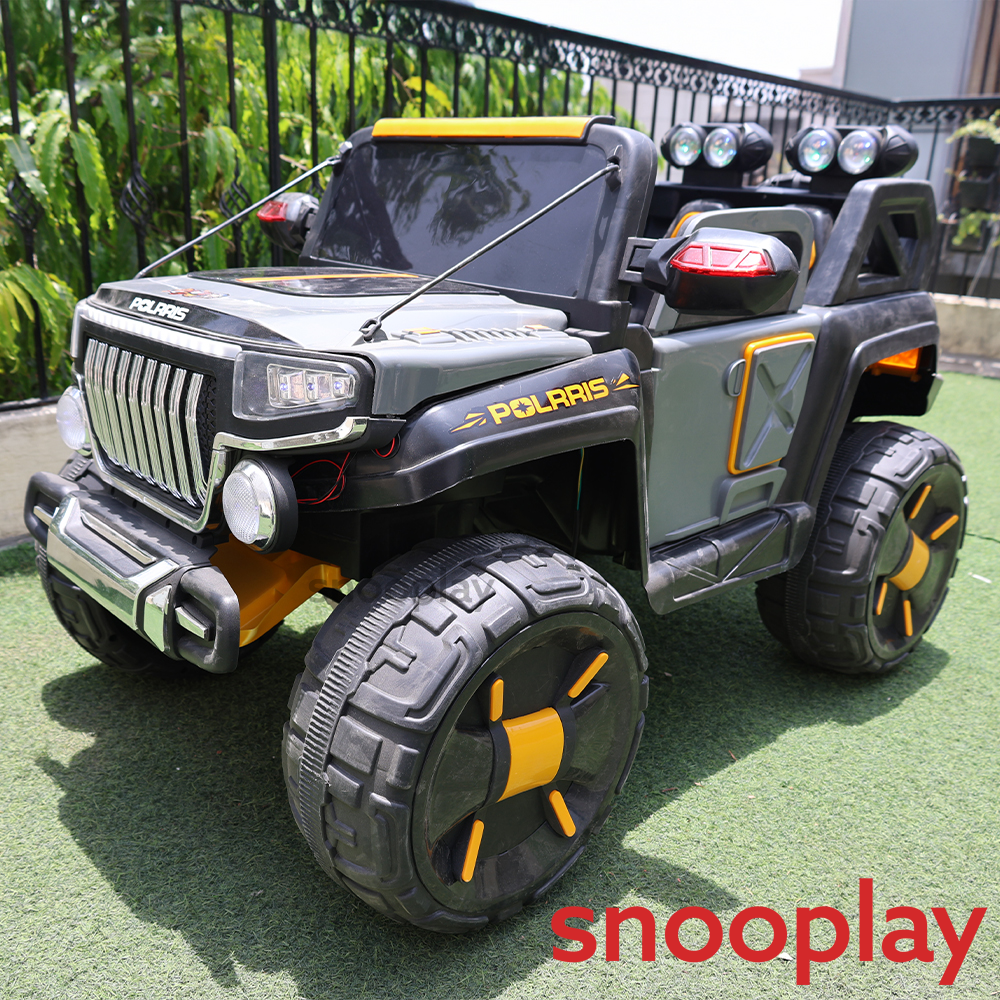 Don't Cry Toys Parental & Self Control | Battery Polrris Ride-On Jeep | Honk, Music, Light, Bluetooth Connectivity (1.5-8 Years)