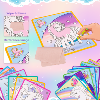 Return Gifts (Pack of 3,5,12) Colour It - Wipe It Unicorn