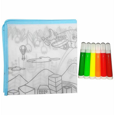 Painting Mats Water Colouring Doodle Mat Drawing Colors Kids | Child Learning Mat with 6 Water Pen & Coloring Manual