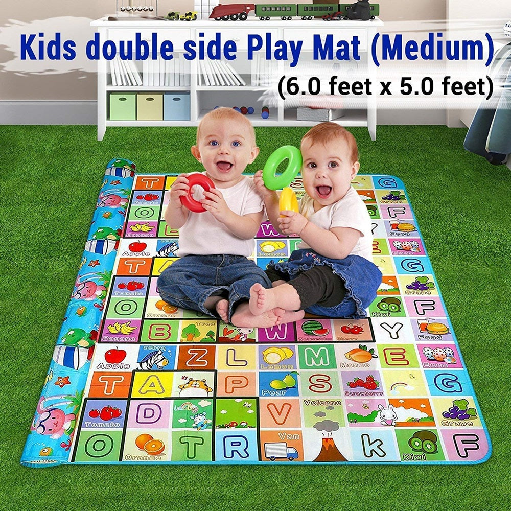 Baby Mats Non-Toxic, Non-Slip Double Side 3D Printed Waterproof Crawling Mats for Baby | Size - 6X5 Feet (8mm Thick)