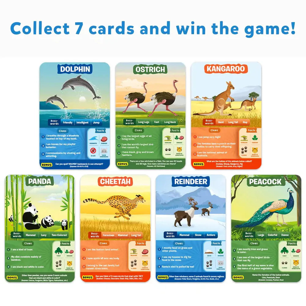 Skillmatics Guess in 10 Card Game - Animal Kingdom