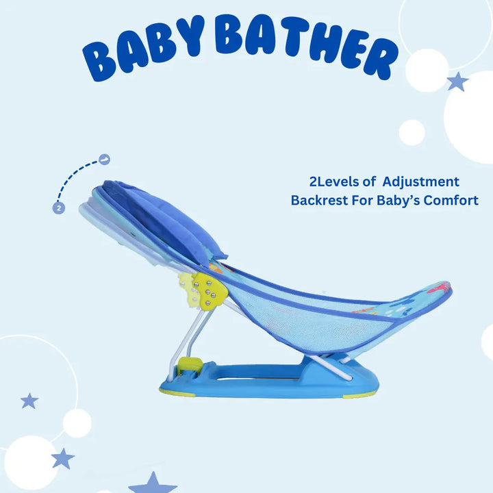 Infanto Baby Bather - Washable Mesh, Adjustable Backrest & Head Support