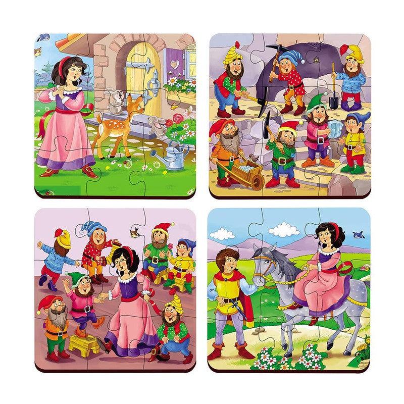 4 In 1 Wooden Snow White Puzzle Toy, 36 Pcs