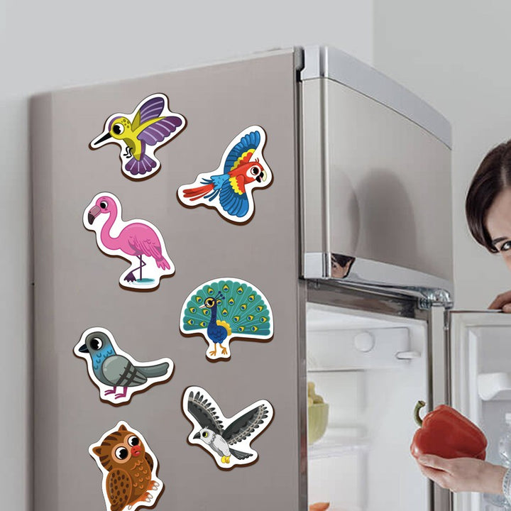 Birds Wooden Fridge Magnets (Set of 10)