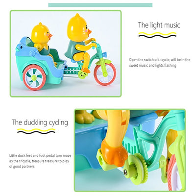 Press & Go Crawling Funny Duck Auto Rickshaw Tricycle with Music and Light