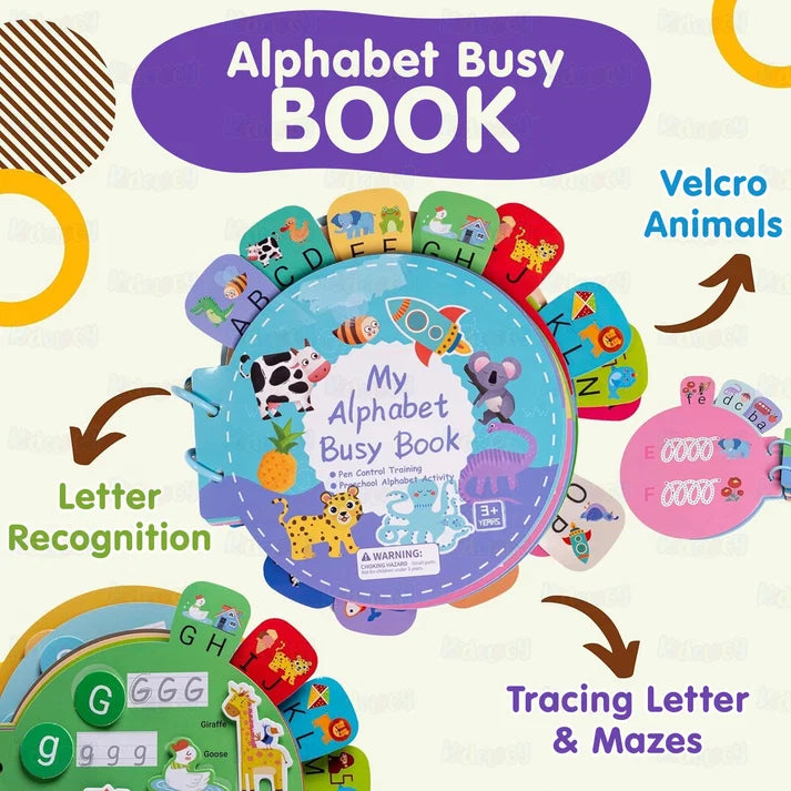 Kidology Alphabet Busy Book for Kids | Interactive ABC Learning & Activity Book