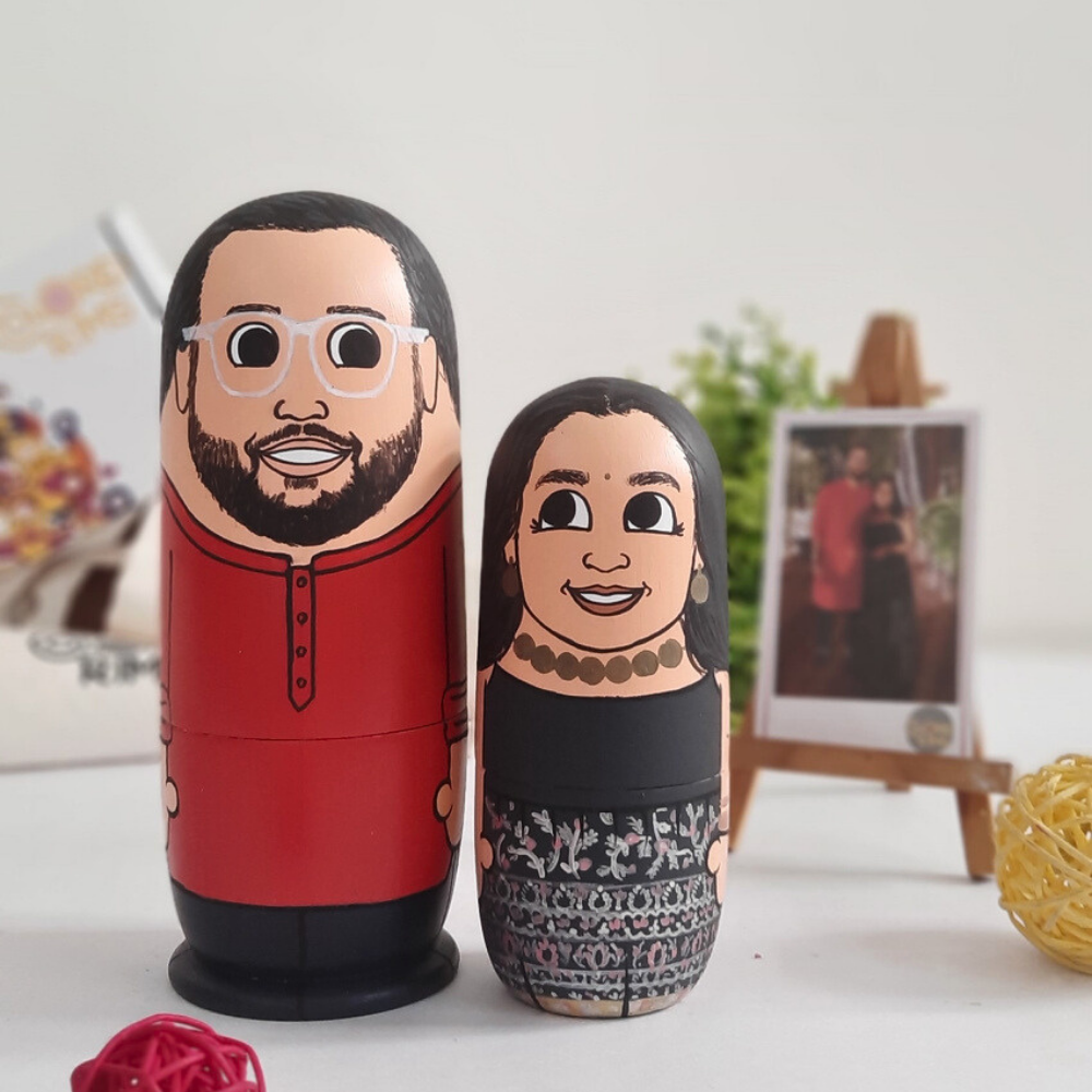 Personalised Wooden Nesting Dolls (Set of 2) - COD Not Available