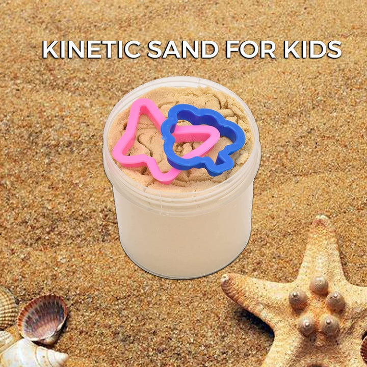 Learnings Kinetic Sand Activity Play Set Natural Kinetic Sand Play Set Beach Kit for Kids, Craft Art Soft Sand Clay Toys for Kids, Boys & Girls with Mould Toys