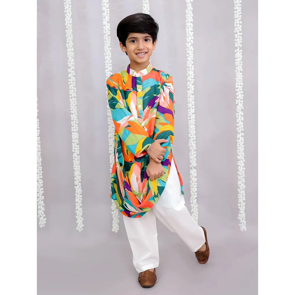 The Wishing Closet Multicolor Parrot Print Kurta Set