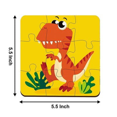 4 In 1 Wooden Dinosaur Puzzle Toy, 36 Pcs