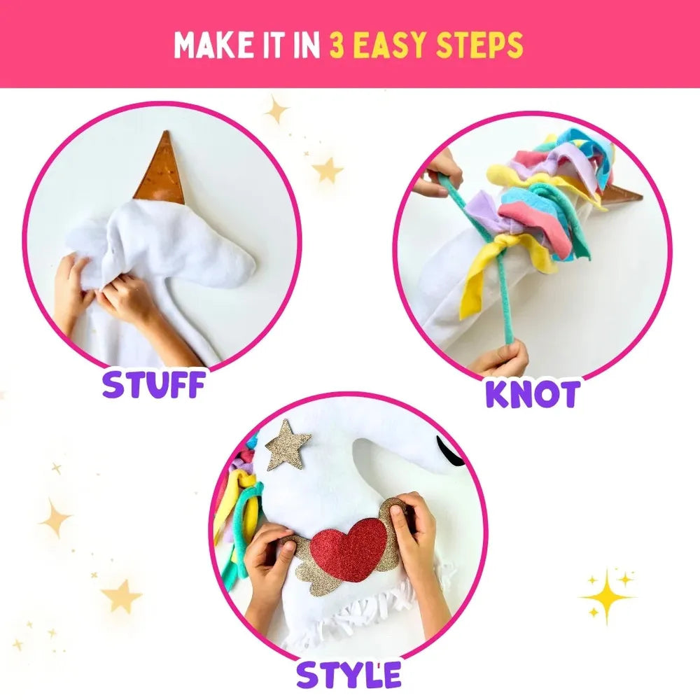 PepPlay Make Your Unicorn Pillow | No-Sew DIY Craft Fun | 43 Pieces Set