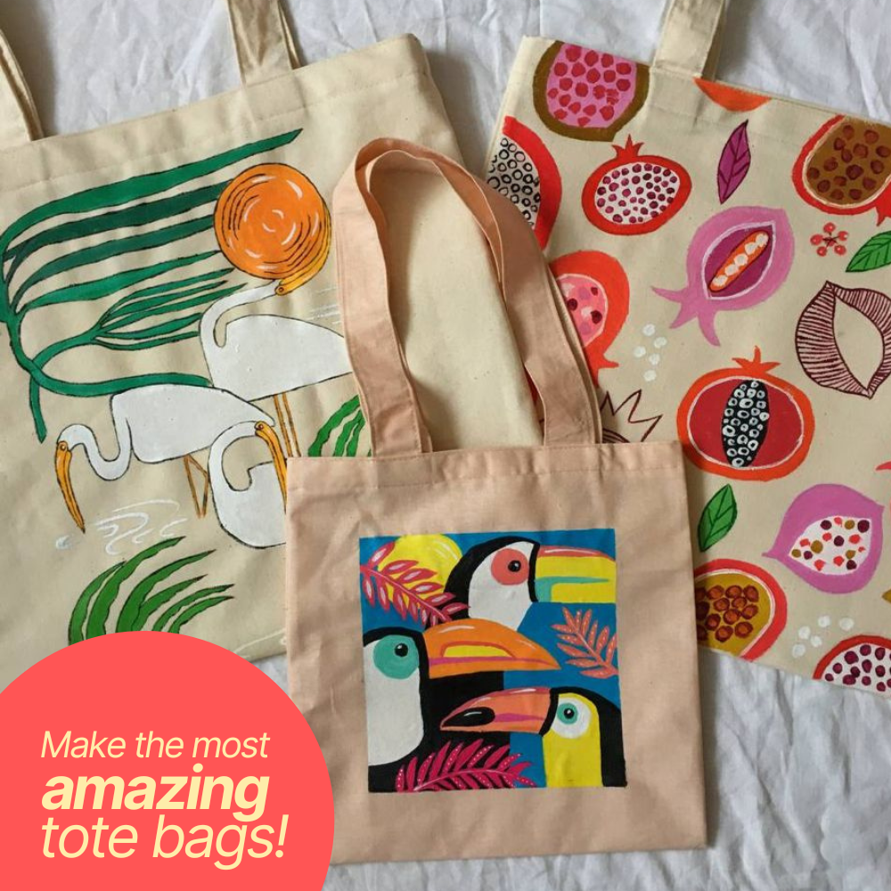 DIY Tote Bag I Painting on Jute bag using Washi Tape I Easiest DIY you can  do staying at home :) - YouTube