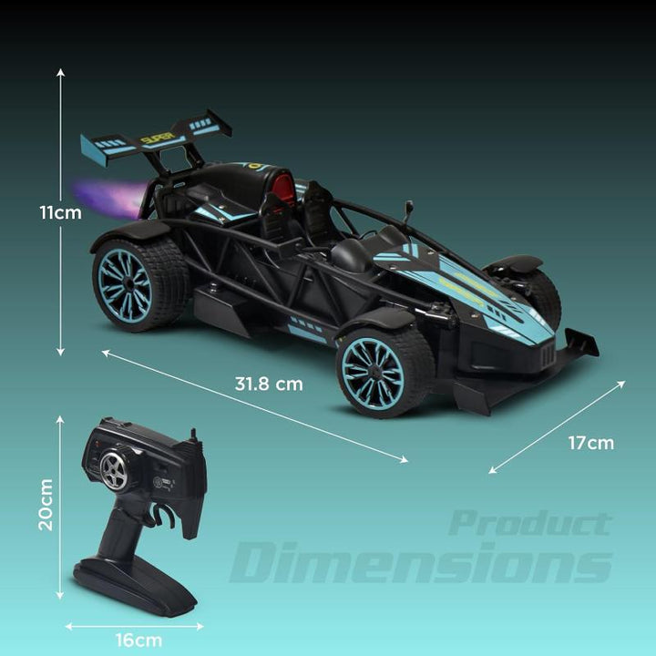 Diecast Spray Remote Control F1-BU Car with LED Light & Sound | 1:12 Scale Model