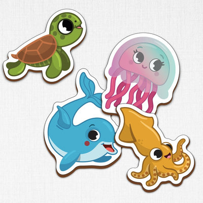 Sea Animals Fridge Magnets (Set of 10)